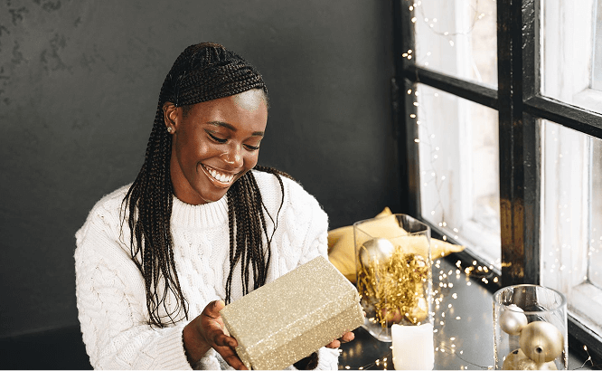 Person holding a gift
